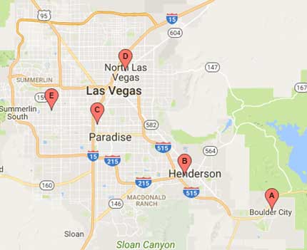 las vegas service area map